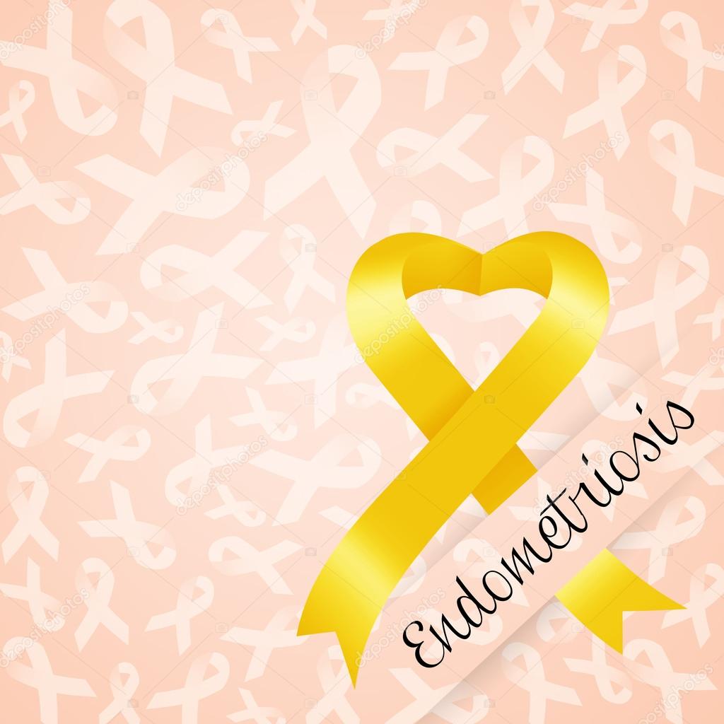 Ruban jaune symbole de la recherche contre l'endométriose